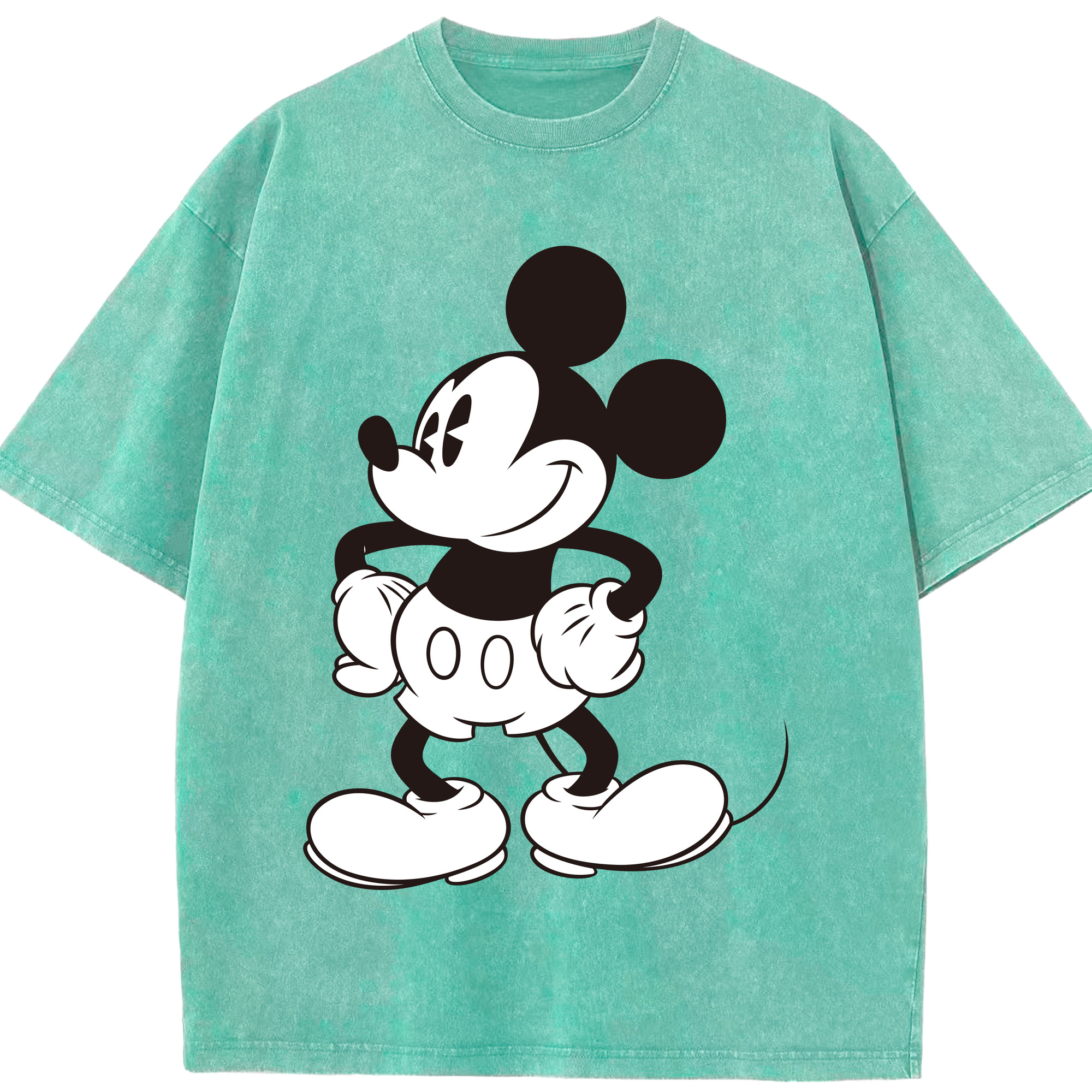 （画像用） ミッキーマウス Mickey Mouse 綿100% ヴィンテージ風 半袖Tシャツ（フロントプリント）